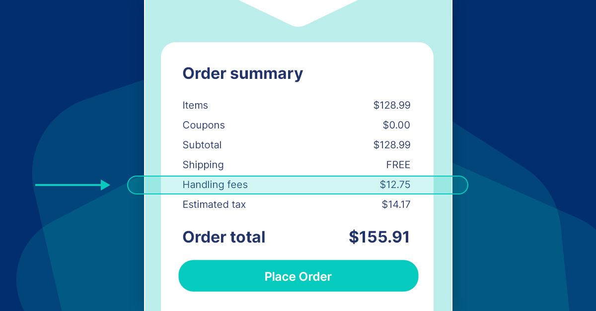 graphic featuring handling fees on an invoice